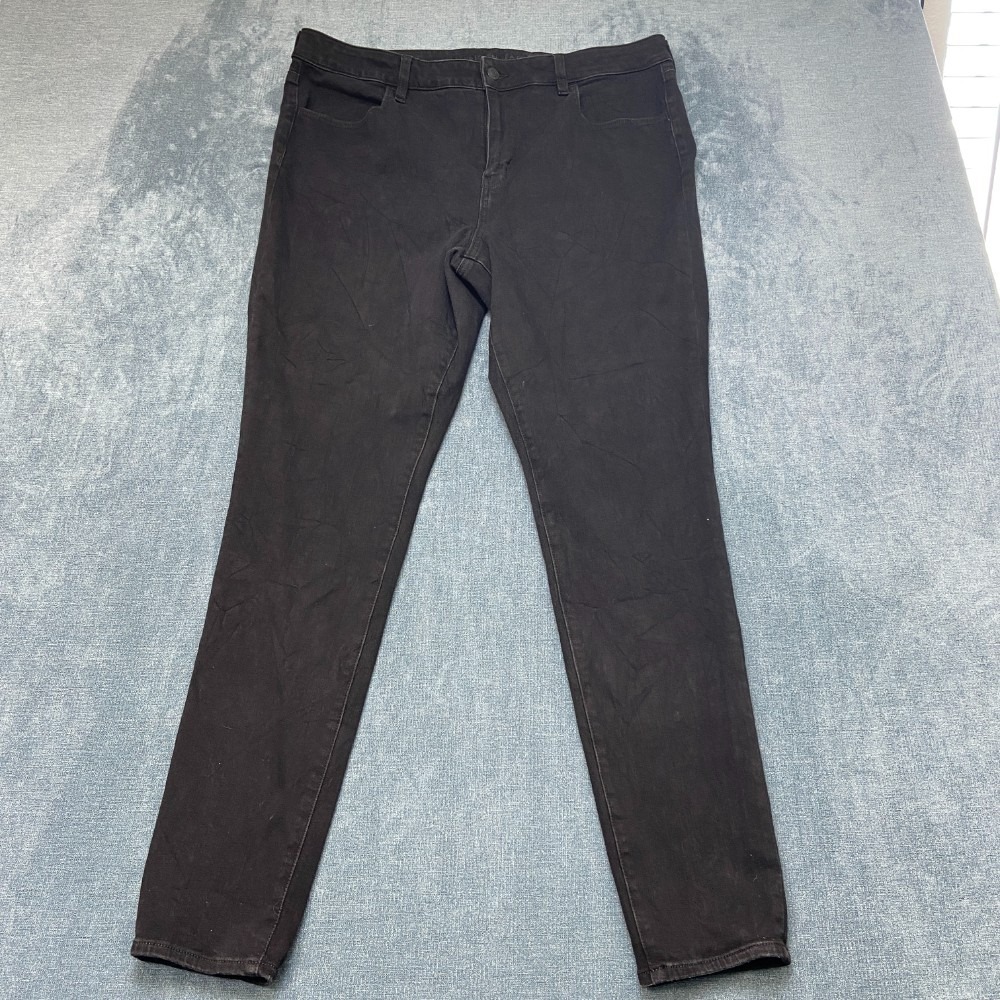 American Eagle Outfitters Dream Stretch Jeans Womens 18 Black Denim Dark Wash